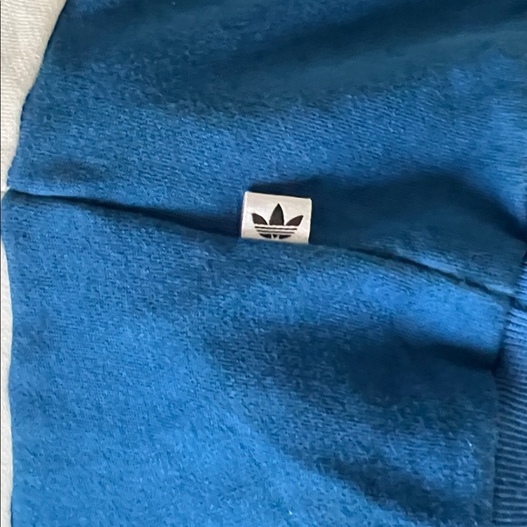 Adidas white blue black sweatshirt cotton blend Run Baggy sweat size Large - Picture 6 of 11